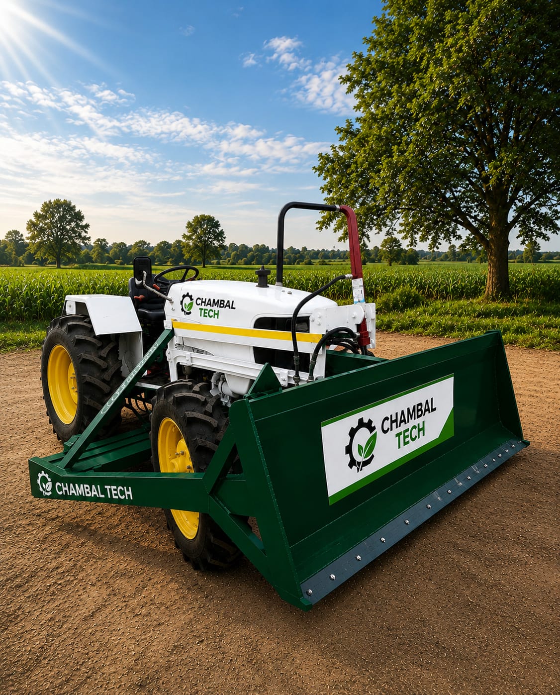 tractor-mounted front dozer blade